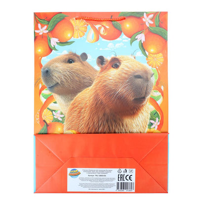 Пакет подарочный МАТОВЫЙ xl,капибара,140 гр/м2 ЧУДО ПРАЗДНИК в кор.5*12шт