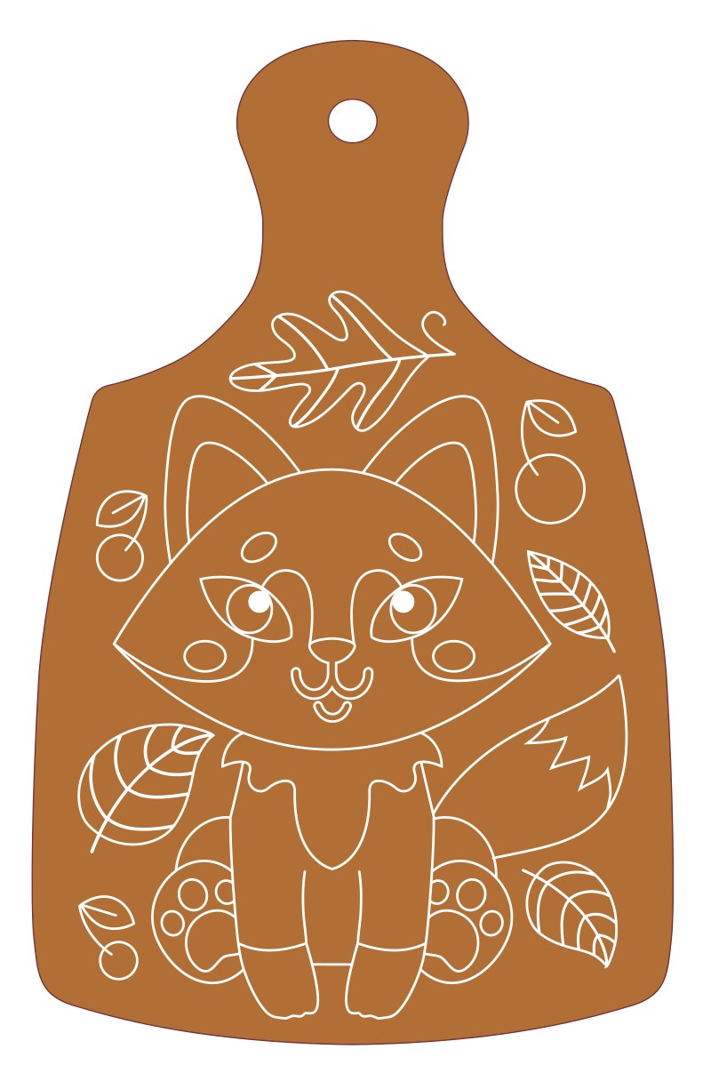 Набор для творчества Роспись по дереву "Лисичка" (разделочная доска, большой конверт)