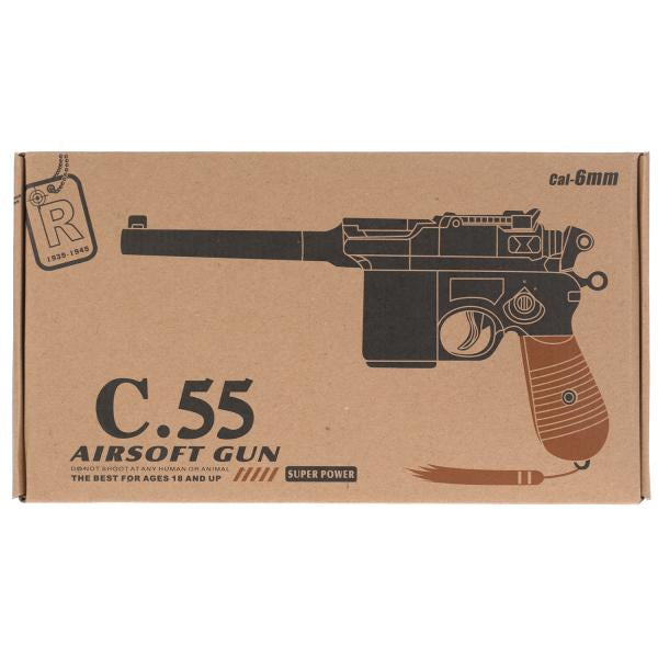 Пистолет (п) металл., съемный магазин, с пульками C55 в кор. в кор.36шт