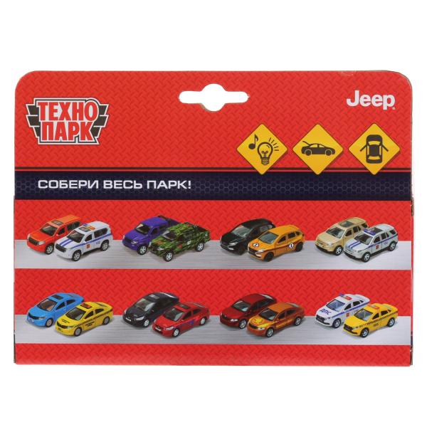 Машина металл свет-звук JEEP GRAND CHEROKEE 12 см, двер, баг, ин, крас, кор. Технопарк в кор.2*36шт