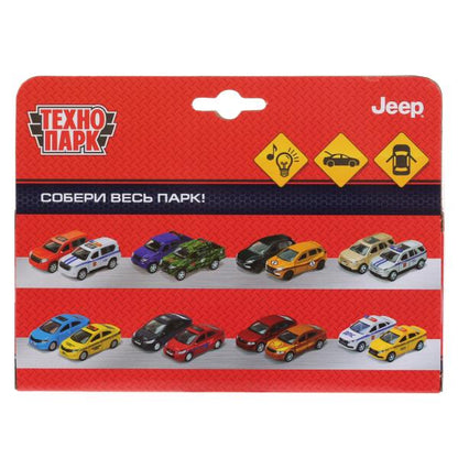 Машина металл свет-звук JEEP GRAND CHEROKEE 12 см, двер, баг, ин, крас, кор. Технопарк в кор.2*36шт
