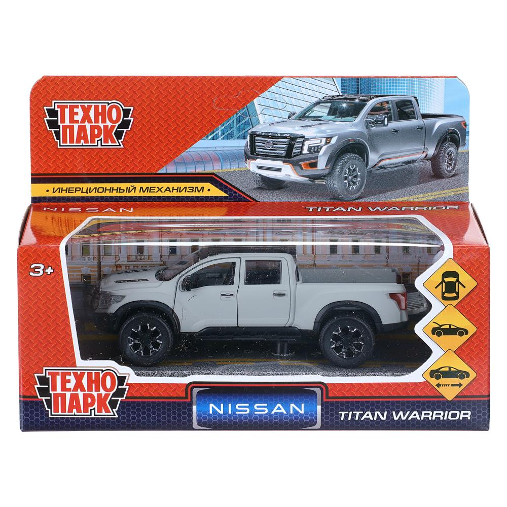 Машина металл NISSAN TITAN МАТОВЫЙ 12,5 см, двери, багаж, инерц, серый, Технопарк