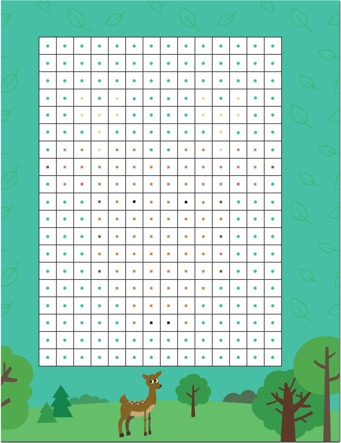 Пиксели. Клеим и рисуем. В лесу