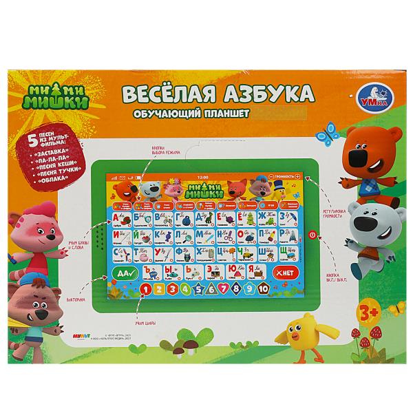 Обучающий планшет Ми-ми-мишки 300 стихов,песен,загадок,звуков.свет.кор.бат. Умка в кор.36шт