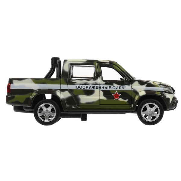 Игрушка пластик свет- ВОЕННАЯ БАЗА 22 см, УАЗ ПИКАП, КАМУФЛЯЖ, кор. Технопарк в кор.2*18шт
