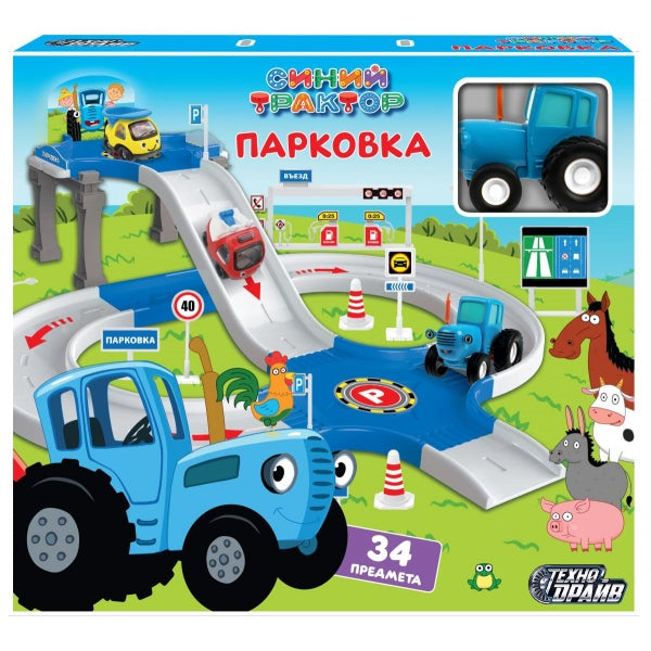 Парковка 1 ТРАКТОР, СИНИЙ ТРАКТОР, кор.39*35*7см ТЕХНОДРАЙВ в кор.24шт
