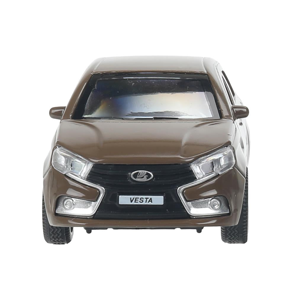 Машина металл LADA vesta 11,5 см, двери, коричневый, кор. Технопарк в кор.2*36шт