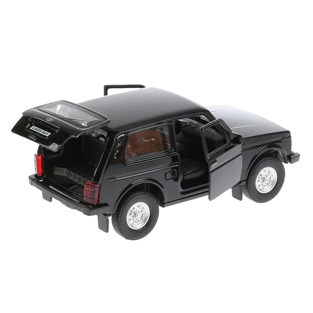 ТМ Технопарк. Machine métallique "LADA 4x4" 12 cm, ouverte. двери, инерц., ЧЕРНЫЙ. dans le cor. dans le cor.2*36шт