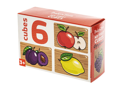 Кубики "Фрукты" (без обклейки) 6 шт Jouets pour bébé