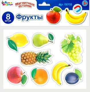 Игра магнитная развивающая. Histoire magnétique "Фрукты" (европодвес, 4х20шт)
