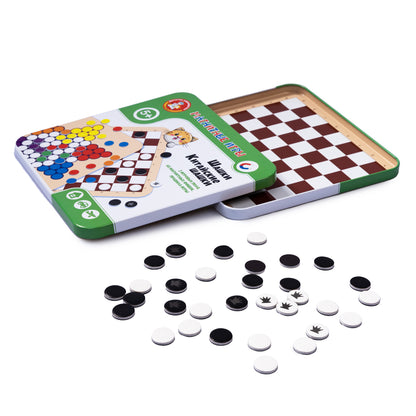 Игра магнитная в жестяной коробочке "Шашки. Китайские шашки"