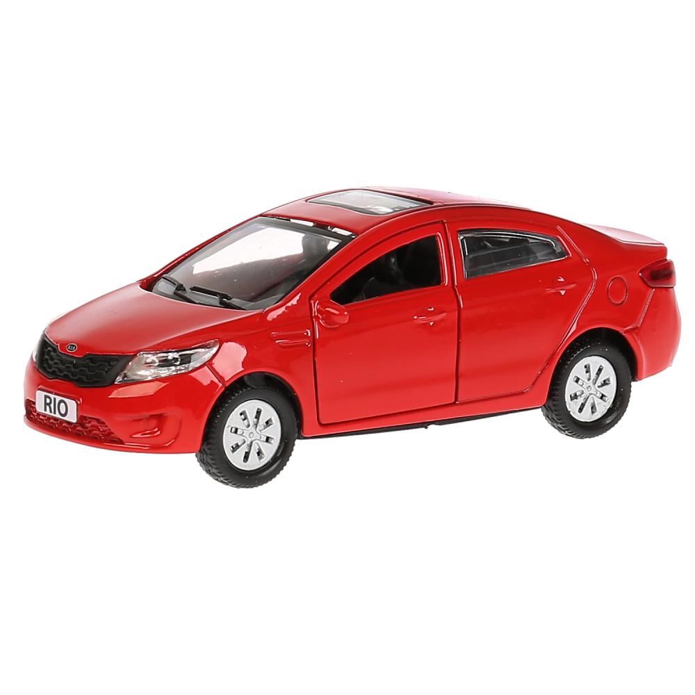 Машина металл KIA RIO длина 12 см, двери, багаж, инерц, красный, кор. Технопарк в кор.2*36шт