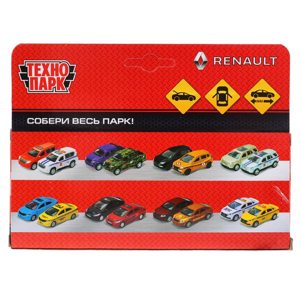 Machine en métal "RENAULT LOGAN", d'une longueur de 12 cm, ouverte. двери, инерц, синий в кор. Parc technologique dans le cor.2*36шт
