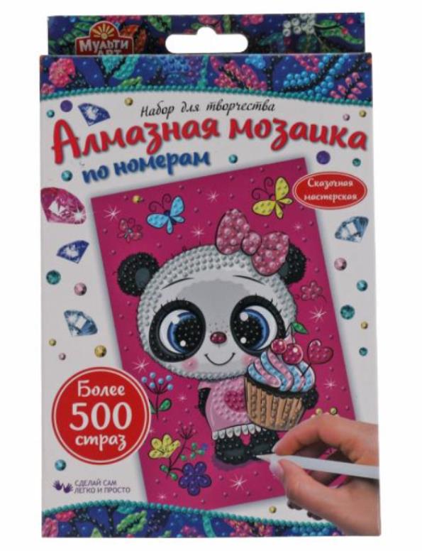 Наб д/тв-ва multiar алмазная мозаика 10*15 см Пандочка МУЛЬТИ АРТ в кор.50шт