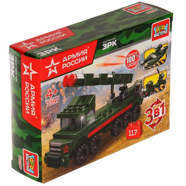 АРМИЯ РОССИИ конструктор зрк 3в1, 117 дет. Город мастеров в кор.2*40шт