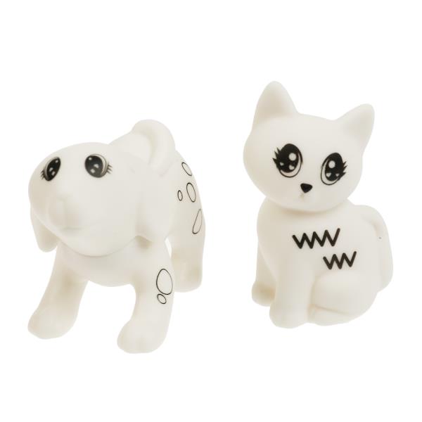 Набор д/детского тв-ва пластиковая фигурка для росписи, собачка и кошечка МУЛЬТИ АРТ в кор.2*96шт