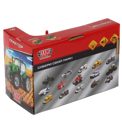 Модель пластик свет-звук ТРАКТОР 15 см, подв.дет.,инер. кор. Технопарк в кор.2*48шт