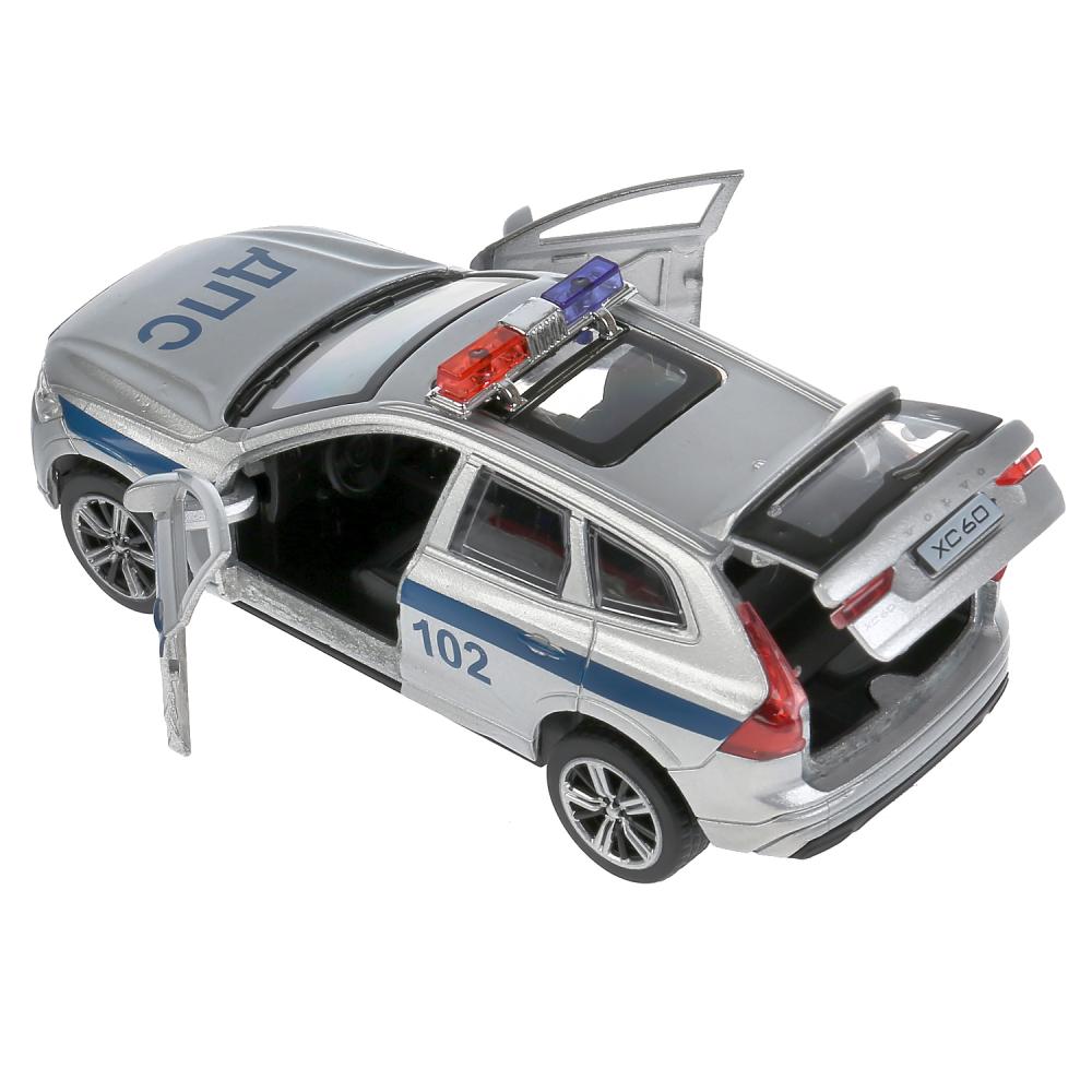 Machine en métal noir "volvo xc60 r-desing police" 12 cm, ingénieur, serebriste. Parc technologique dans le cor.2*36шт