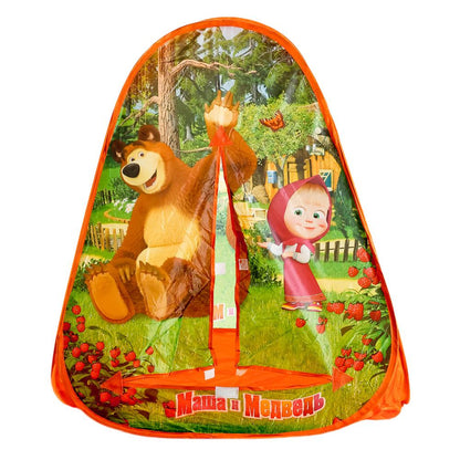 GFA-MB01-R 218936 ДЕТСКАЯ ИГРОВАЯ ПАЛАТКА "ИГРАЕМ ВМЕСТЕ" "МАША И МЕДВЕДЬ" 81*91*81СМ В СУМКЕ в ко