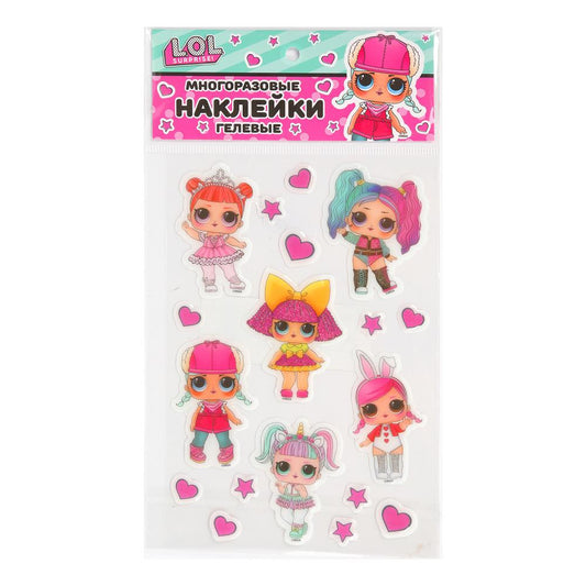 Наклейки гелевые, ЛОЛ лол МУЛЬТИ АРТ в кор.500шт