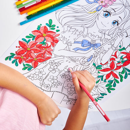 Набор для творчества. Раскраска в стиле ANIME "Девочка с зонтиком" (формат А3)