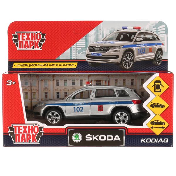 La machine en métal "SKODA KODIAQ ПОЛИЦИЯ", d'une durée de 12 cm, s'ouvre à deux, un bagage, un moteur. Parc technologique dans le cor.2*36шт