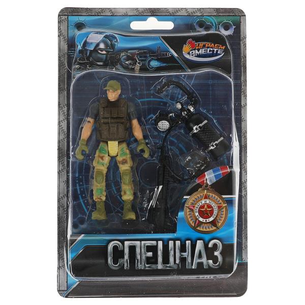 СОЛДАТИК с оружием спецназ, блист.14*21,5*3см ИГРАЕМ ВМЕСТЕ в кор.2*120шт