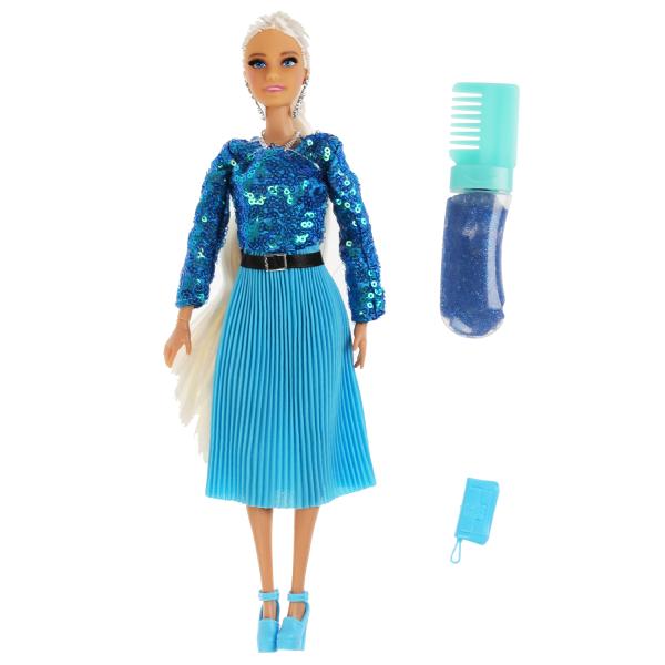 Кукла 29 см София, руки и ноги сгиб, в комплекте расческа с блестками, кор. КАРАПУЗ в кор.24шт