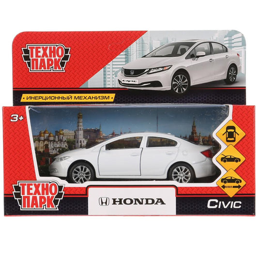 Машина металл "HONDA CIVIC", длина 12см, открыв. двери, инерц., белый, в кор. Технопарк в кор.2*36шт