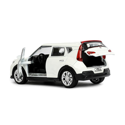 Машина металл KIA soul длина 12 см, двери, багаж., инерц, белый, кор. Parc technologique dans le cor.2*36шт