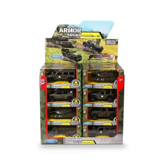 Welly. Машинка "Военная техника" 11,5-12 см, пруж. мех., в ассорт. арт.99190-24CWD