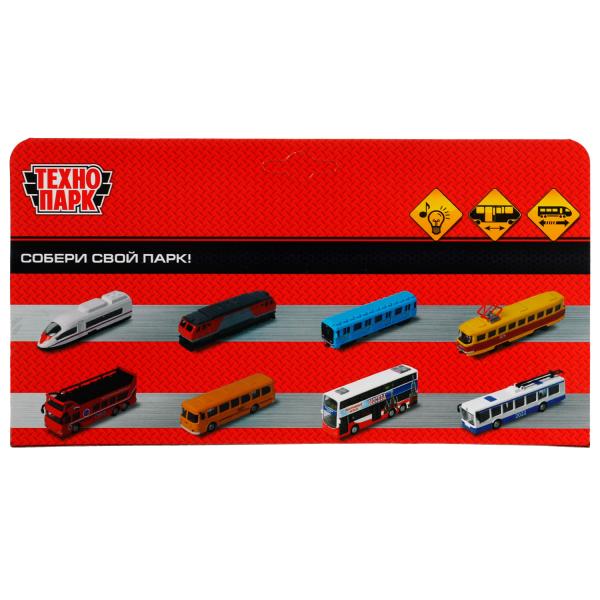 Модель металл светзвук-ЭЛЕКТРИЧКА длина 19 см, двери, инерц, зеленый, кор. Технопарк в кор.2*36шт