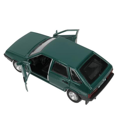 Машина металл ваз-2109 "СПУТНИК" 12 см, двери, багаж, инер,зеленый, кор. Технопарк в кор.2*36шт