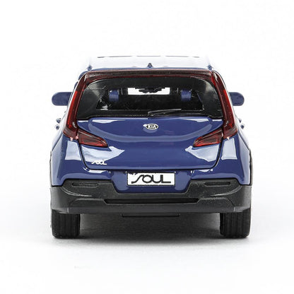 Машина металл KIA Soul длина 12 см, двери, багажник., инерц, темно-синий, кор. Технопарк в кор.2*36шт