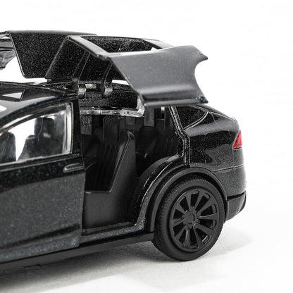 MODELX-12-BK Машина металл tesla model x plaid 12 см, двери, черн, кор. Технопарк в кор.2*36шт