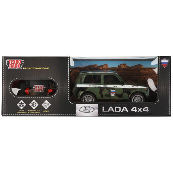 LADA4X4-18L-MIL 326225 Машина р/у LADA 4x4 18 см, свет, камуф, кор. Технопарк в кор.24шт