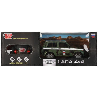 LADA4X4-18L-MIL 326225 Машина р/у LADA 4x4 18 см, свет, камуф, кор. Технопарк в кор.24шт