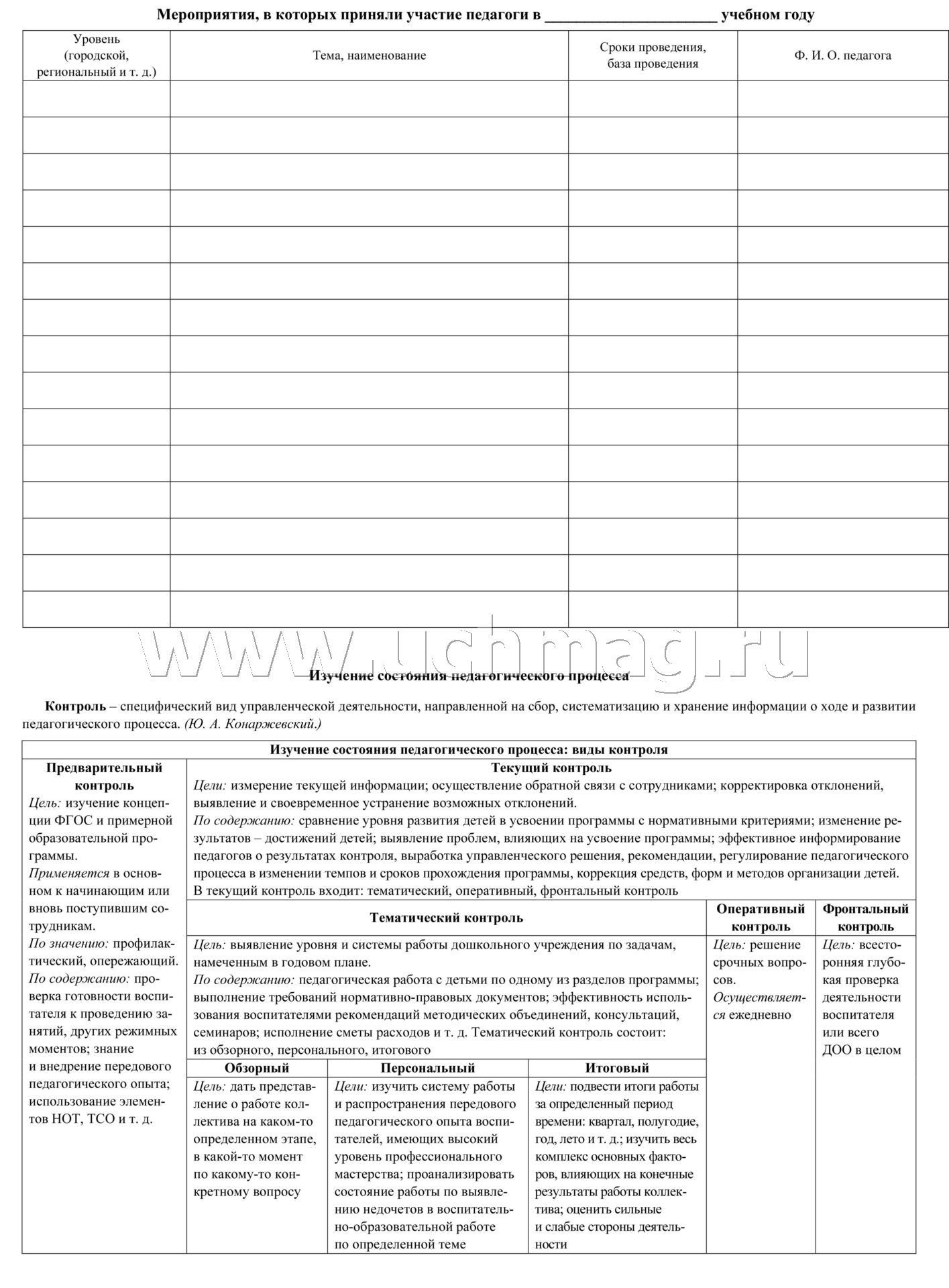 Журнал старшего воспитателя детского сада