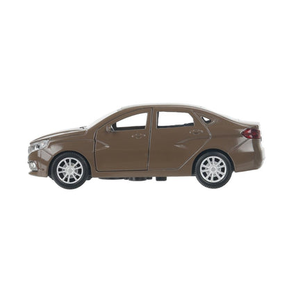 Машина металл LADA vesta 11,5 см, двери, коричневый, кор. Технопарк в кор.2*36шт