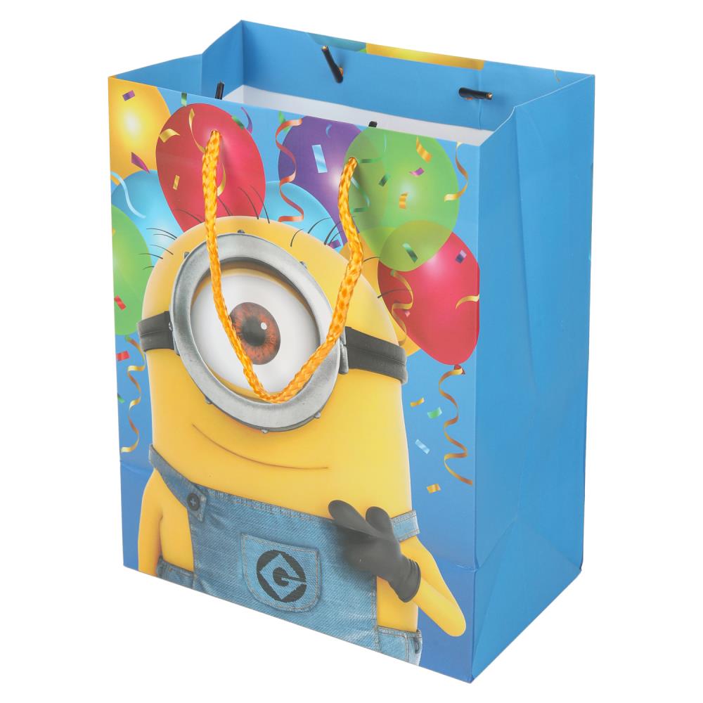 Пакет подарочный МАТОВЫЙ м,персонаж в очках,140 гр/м2 ЧУДО ПРАЗДНИК в кор.12*12шт