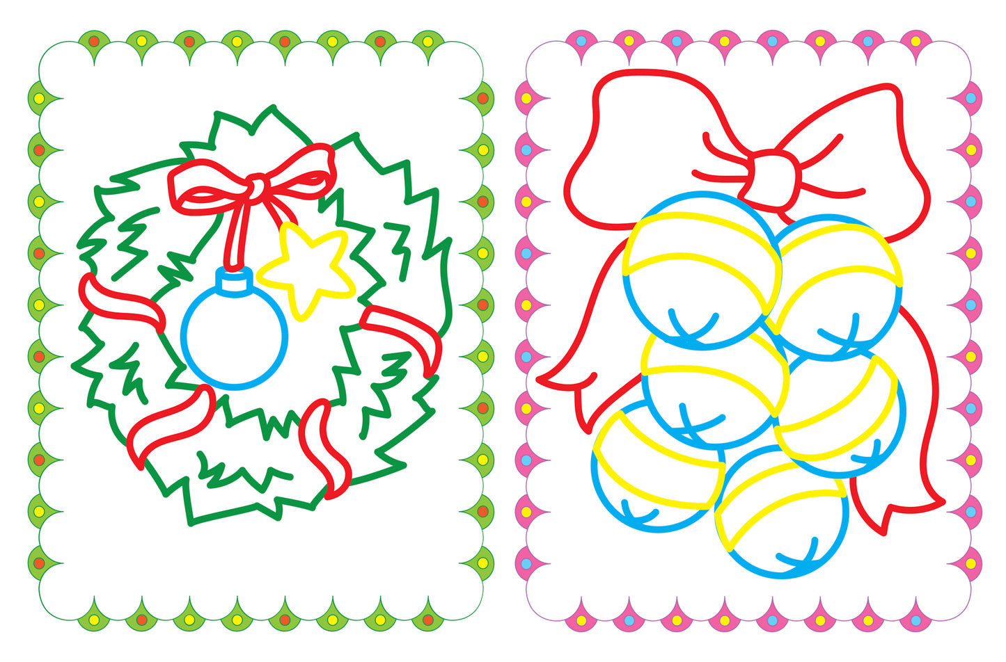 Новогодние украшения: книжка-раскраска