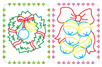 Новогодние украшения: книжка-раскраска