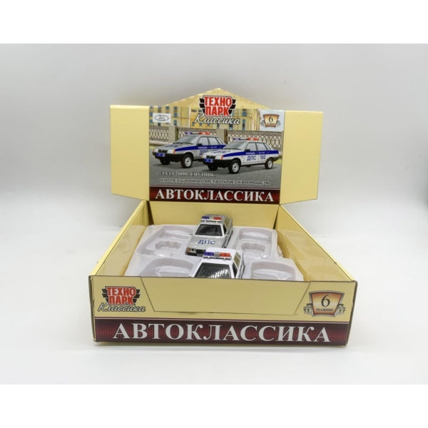 Technoparc. Modèle "Лада 21099 Спутник. Полиция" 12 см,дв,баг,ин,ASSORT,дисп. Art.LADA21099-12DB6-POL