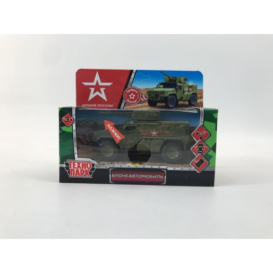 Машина металл свет-звук АРМИЯ РОССИИ камаз 4386 тайфун 12см,дв,ин,зел, кор. Технопарк в кор.2*36шт