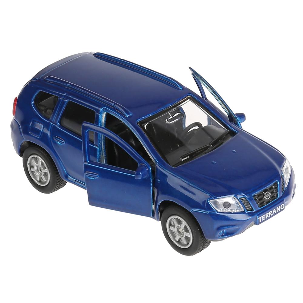 Машина металл Nissan Terrano синий 12 см, откр.дв.,багаж., инерц. в русс. кор.Технопарк в кор.2*24шт