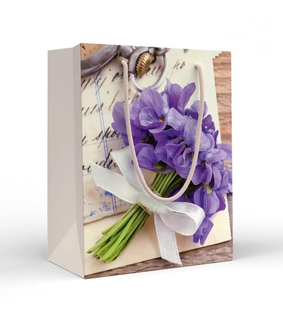 Пакет подарочный (M) "Фиалки",15.25.02253