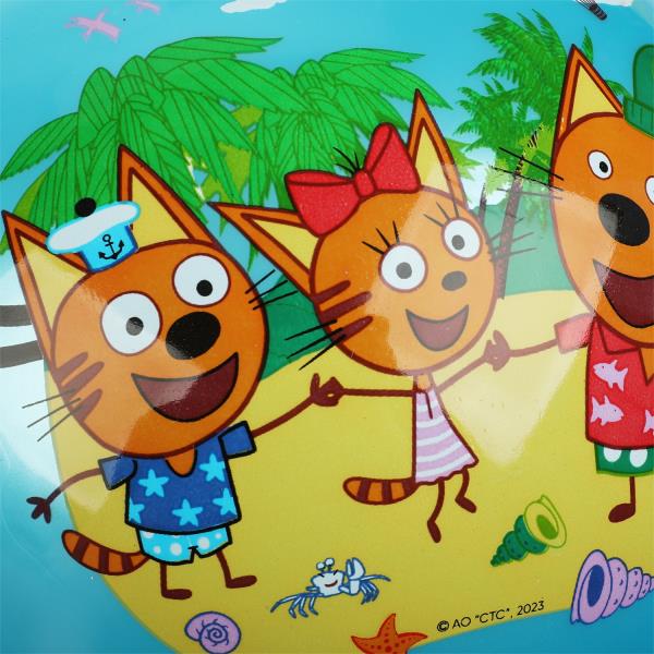 Играем вместе. Мяч "Три Кота" пвх 23 см с наклейкой, в сетке арт.AD-9(3CATS)