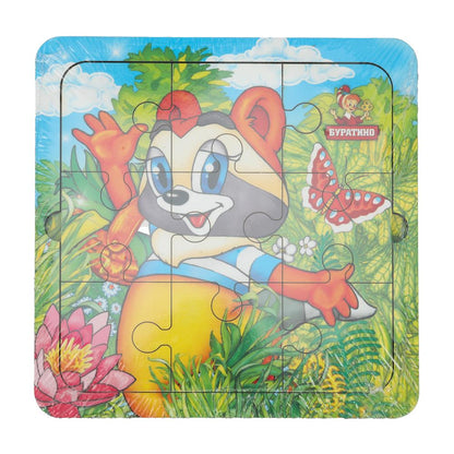 Игрушка деревянная пазл 15*15 см. ЭКРАН терм. paquet Буратино в кор.20шт