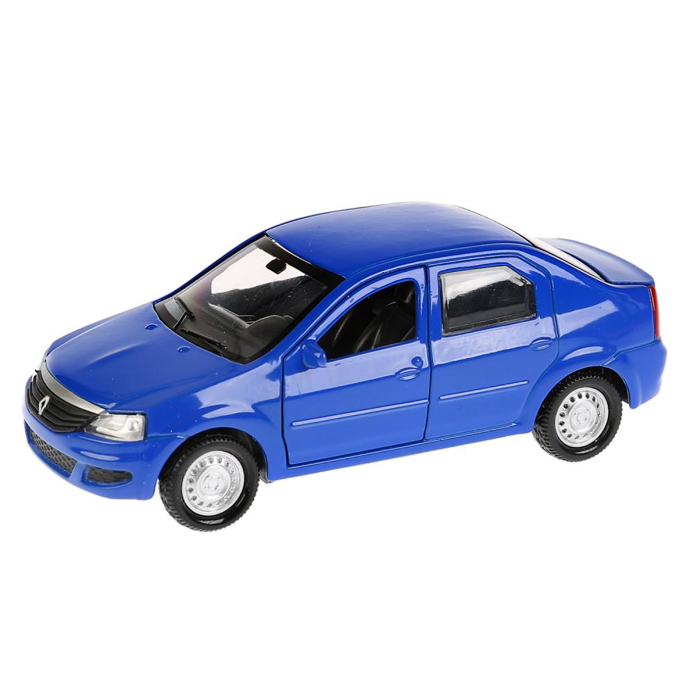 Machine en métal "RENAULT LOGAN", d'une longueur de 12 cm, ouverte. двери, инерц, синий в кор. Parc technologique dans le cor.2*36шт