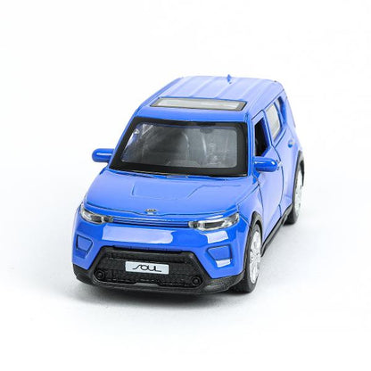 Машина металл KIA soul длина 12 см, двери, багаж., инерц, синий, кор. Parc technologique dans le cor.2*36шт